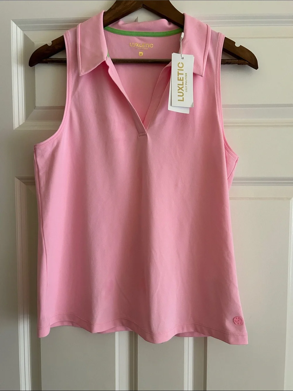Lilly Pulitzer LUXLETIC Pink Sleeveless Polo Tank